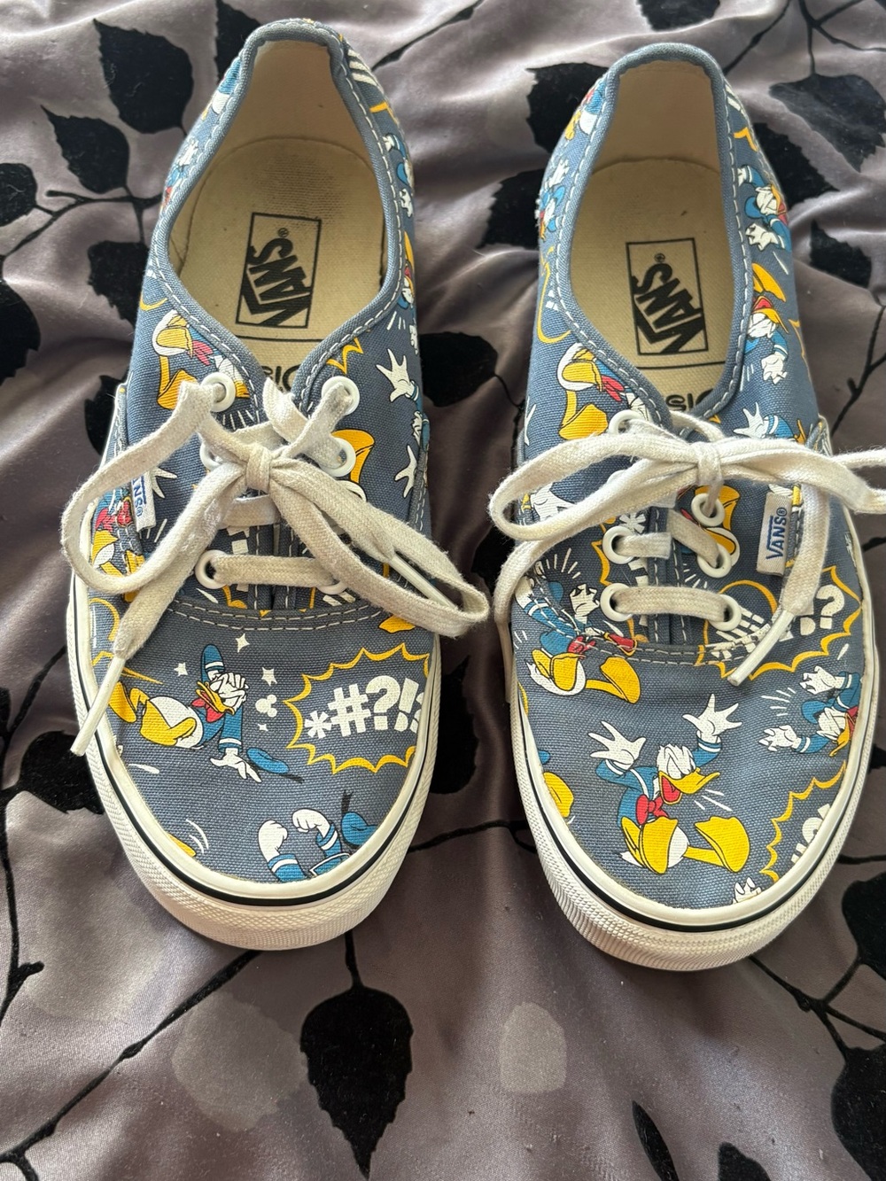 Disney x Vans Gray and Yellow Donald Duck Sneakers